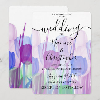 Personalisieren: Transparente Tulpen Hochzeit Einladung