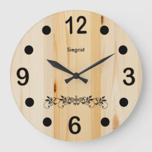 Personalisieren von Blockholz Große Wanduhr