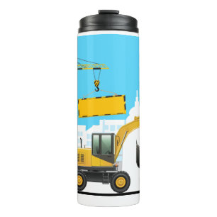 Personalisieren von     Excavatoradd-Namen Thermosbecher