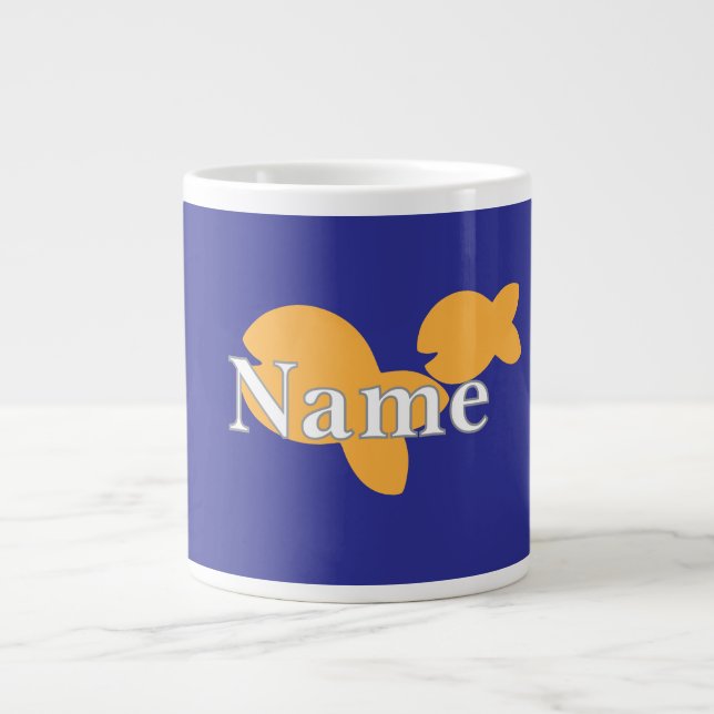 Personalisieren von Fischblau Jumbo-Tasse (Vorderseite)