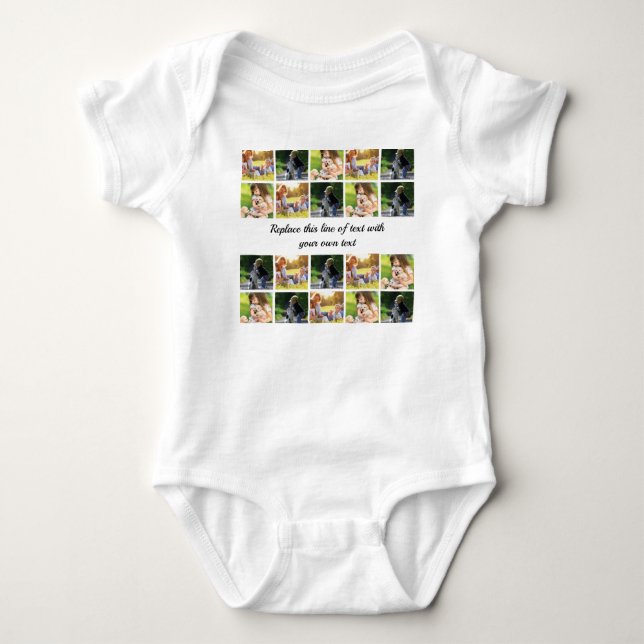Personalisieren von Foto-Collage und Text Baby Strampler (Vorderseite)