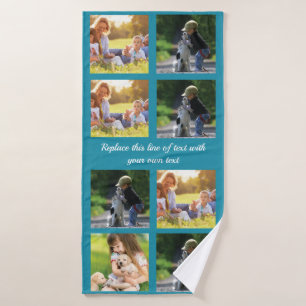 Personalisieren von Foto-Collage und Text Badehandtuch