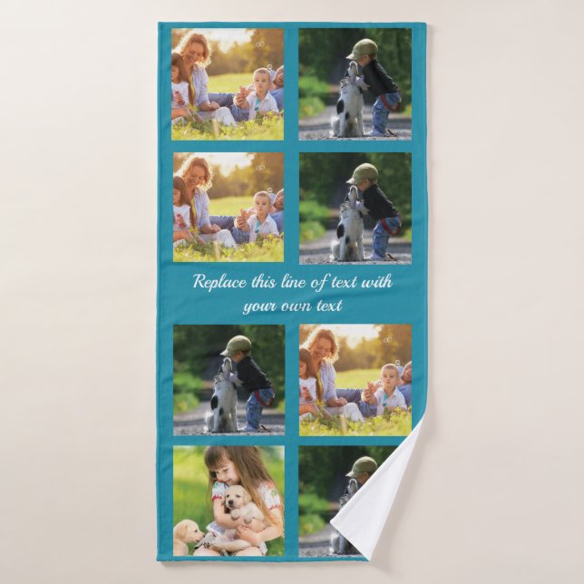 Personalisieren von Foto-Collage und Text Badehandtuch (Badehandtuch)