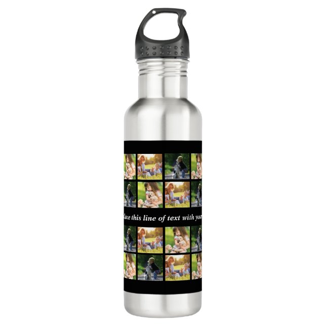Personalisieren von Foto-Collage und Text Edelstahlflasche (Vorderseite)