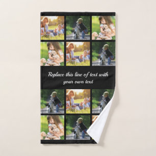 Personalisieren von Foto-Collage und Text Handtuch