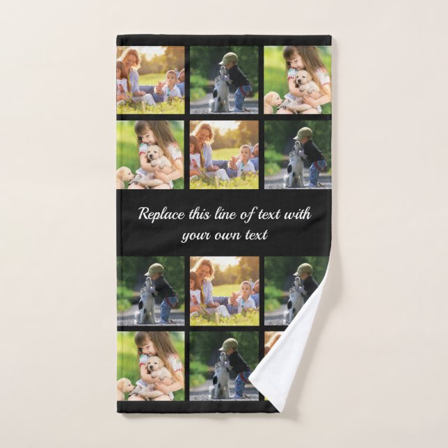Personalisieren von Foto-Collage und Text Handtuch (Handtuch)