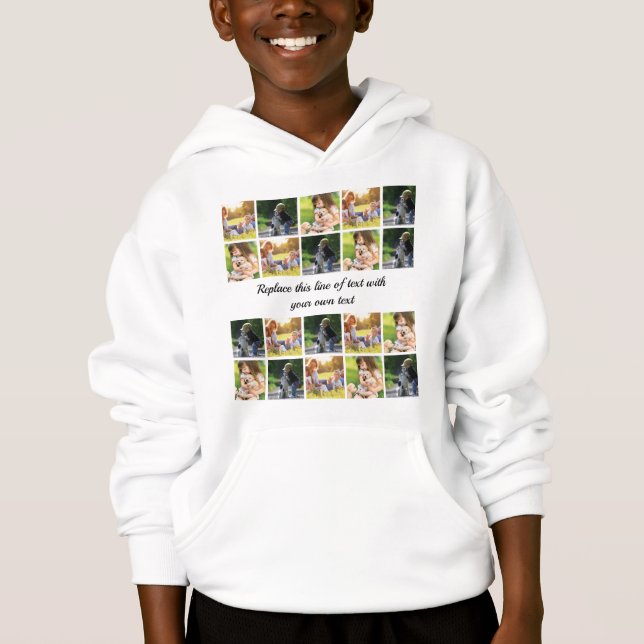 Personalisieren von Foto-Collage und Text Hoodie (Vorderseite)