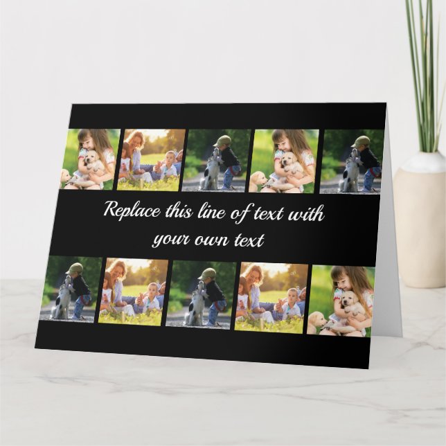 Personalisieren von Foto-Collage und Text Karte (Vorderseite)