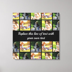 Personalisieren von Foto-Collage und Text Leinwanddruck