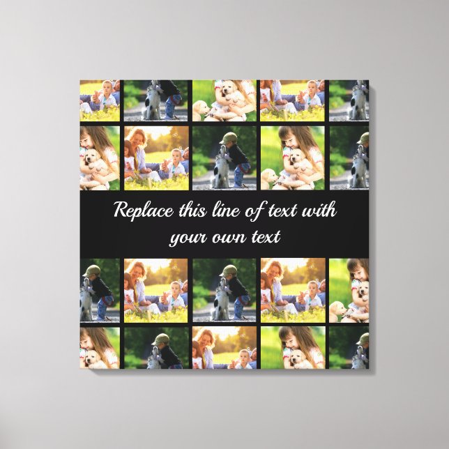 Personalisieren von Foto-Collage und Text Leinwanddruck (Vorderseite)