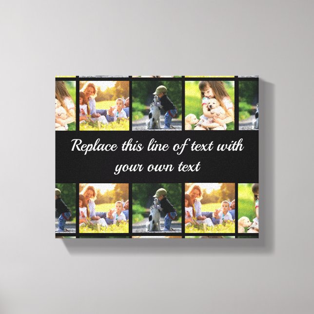 Personalisieren von Foto-Collage und Text Leinwanddruck (Vorderseite)
