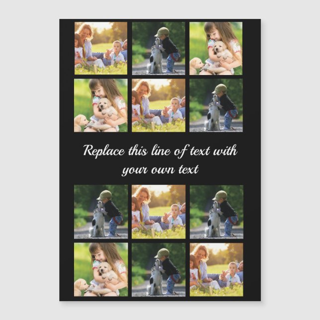 Personalisieren von Foto-Collage und Text Magnetkarte (Vorderseite)