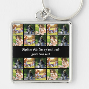 Personalisieren von Foto-Collage und Text Schlüsselanhänger