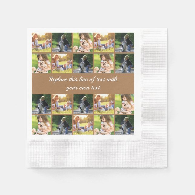 Personalisieren von Foto-Collage und Text Serviette (Vorderseite)