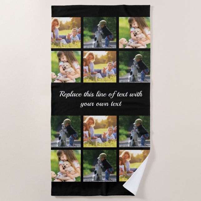 Personalisieren von Foto-Collage und Text Strandtuch (Vorderseite)