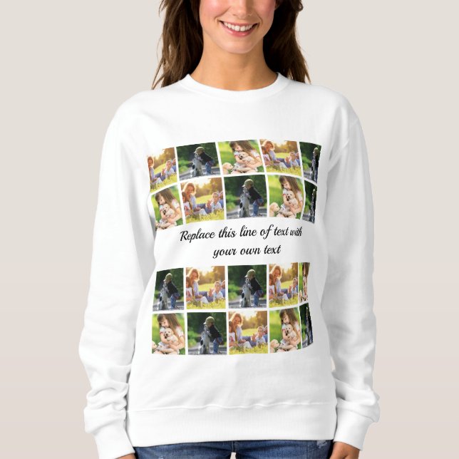 Personalisieren von Foto-Collage und Text Sweatshirt (Vorderseite)