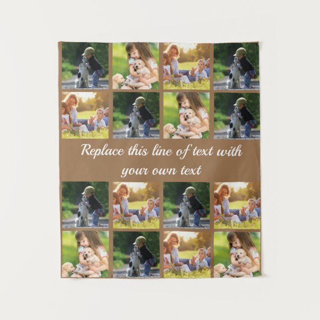 Personalisieren von Foto-Collage und Text Wandteppich (Vorderseite)