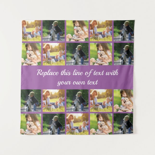 Personalisieren von Foto-Collage und Text Wandteppich (Vorderseite)