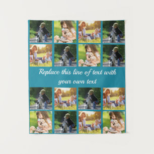 Personalisieren von Foto-Collage und Text Wandteppich