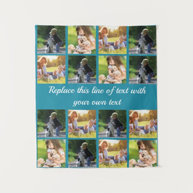 Personalisieren von Foto-Collage und Text Wandteppich (Vorderseite)