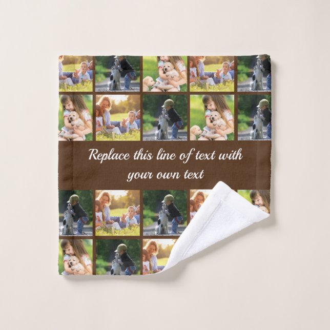 Personalisieren von Foto-Collage und Text Waschlappen (Waschlappen)
