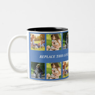 Personalisieren von Foto-Collage und Text Zweifarbige Tasse