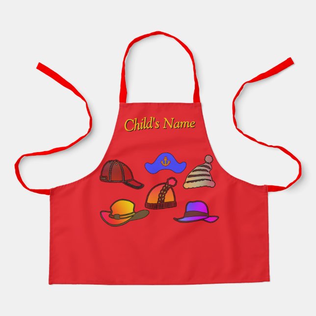 Personalisieren von Hat Collection Kids Red Craft Schürze (Vorderseite)