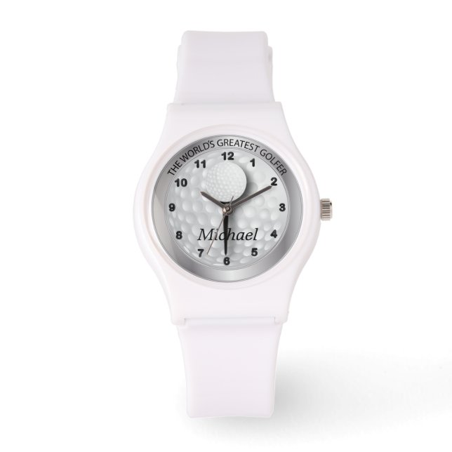 Personalisieren von Sporty Golfer Armbanduhr (Vorderseite)