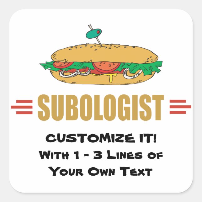 Personalisieren von Sub-Sandwiches Quadratischer Aufkleber (Vorderseite)