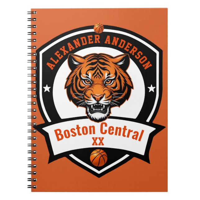 Personalisieren von Tiger Basketball Notizblock (Vorderseite)