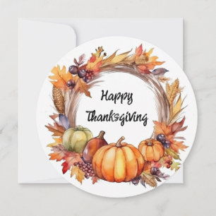 Personalisieren - Wasserfarbe Thanksgiving-Rahmen Feiertagskarte