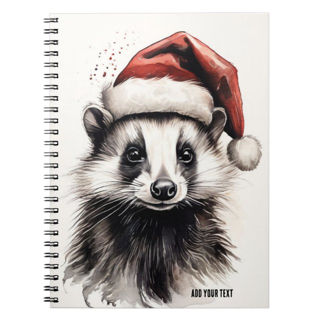 PERSONALISIEREN: WeihnachtsBadger | Notizbuch Notizblock (Vorderseite)