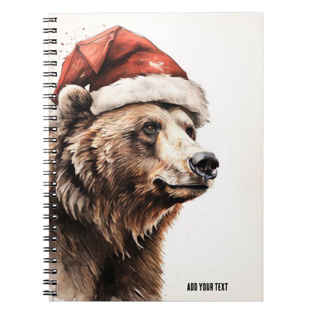 PERSONALISIEREN: Weihnachtsbär | Notizbuch Notizblock (Vorderseite)