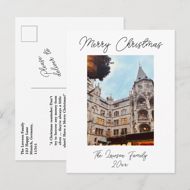 Personalisieren Weihnachtsmarkt München Deutschlan Postkarte (Vorne/Hinten)