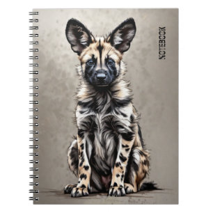 PERSONALISIEREN: Wildhund Notebook-Journal Notizblock