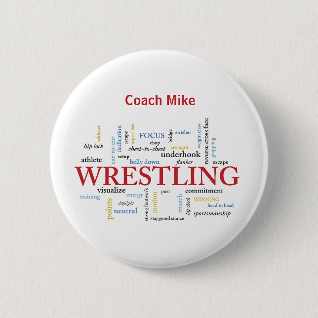 Personalisieren, Wrestling Coach Vielen Dank in Wo Button (Vorderseite)