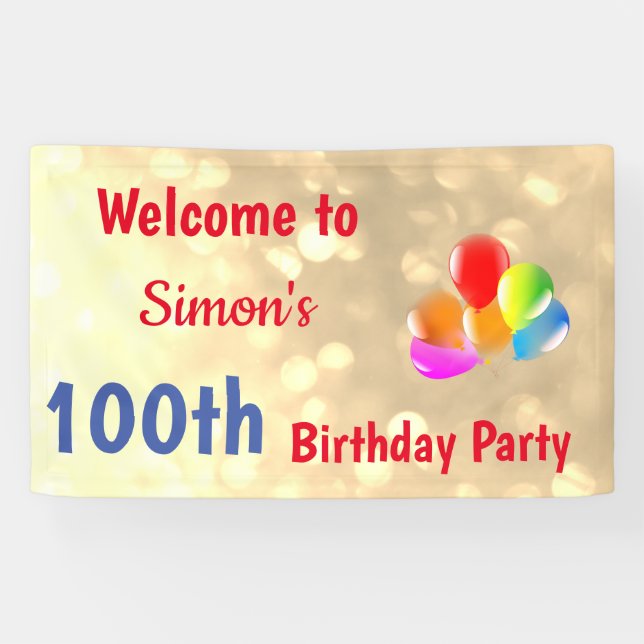 Personalisiert 100. Geburtstag Banner (Horizontal)