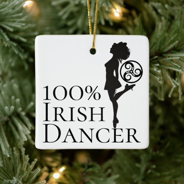 Personalisiert 100% Irish Dancer Hard Shoe Weihnac Keramikornament (Baum)