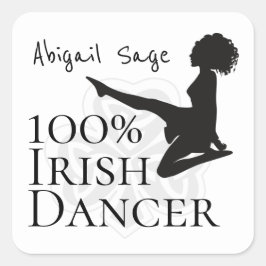 Personalisiert 100% Irish Dancer Soft Shoe Dance Quadratischer Aufkleber