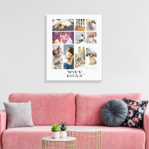 Personalisiert 10 Collage aus Foto und Textfamilie Leinwanddruck