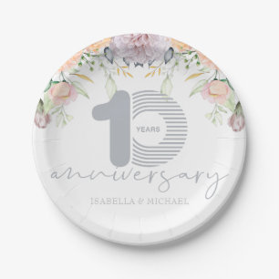 Personalisiert 10. Hochzeitstag Pappteller