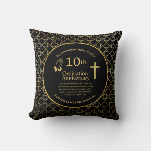 Personalisiert 10. Ordination Jubiläum Priester Th Kissen