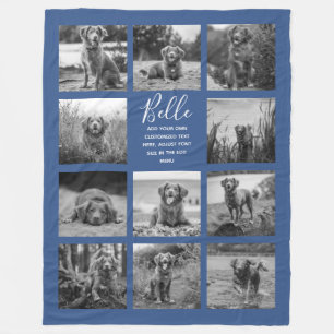 Personalisiert 11 Foto Collage Classic Blue Fleecedecke