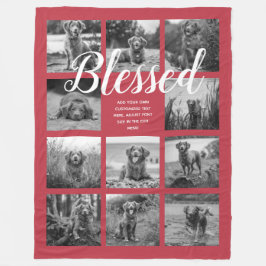 Personalisiert 11 FotoCollage BLESSED Red Fleecedecke
