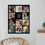 Personalisiert 11 FotoCollage Poster<br><div class="desc">Personalisiertes Foto Collage Poster mit einem schwarzen Hintergrund,  der in eine beliebige Farbe geändert werden kann,  11 Bildern Ihrer Wahl und einer einfachen Textvorlage.</div>