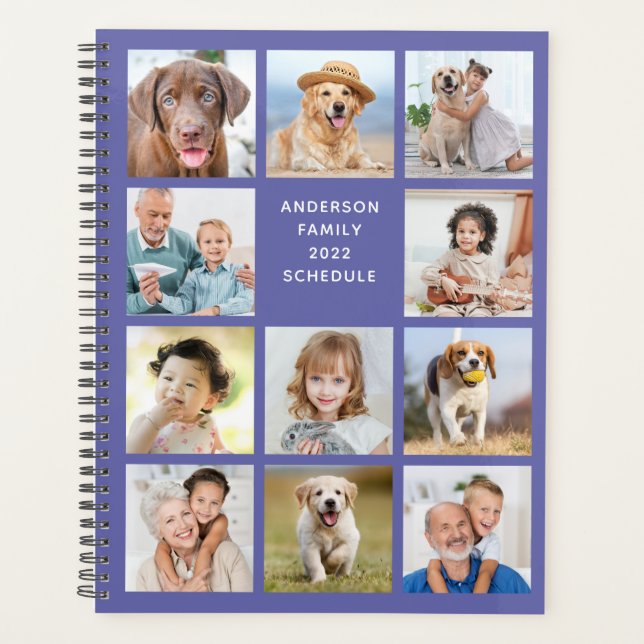 Personalisiert 11 FotoCollage Trendy Periwinkle Planer (Vorderseite)