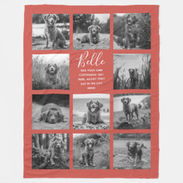 Personalisiert 11 FotoCollage Warm rot Fleecedecke