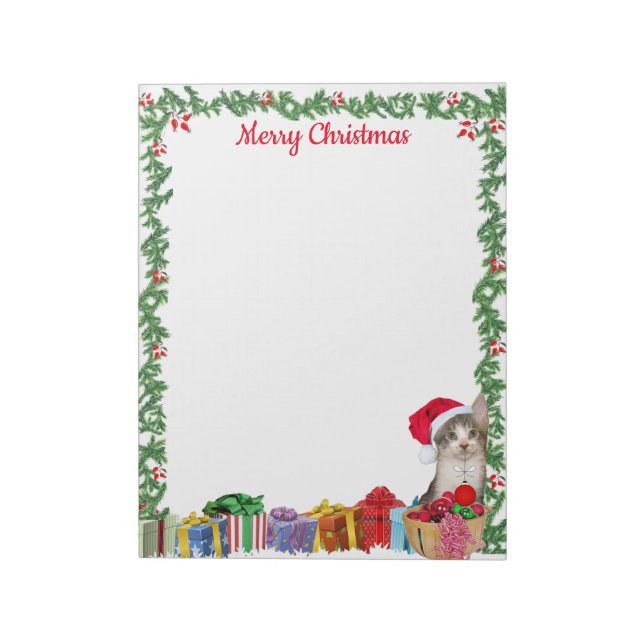 Personalisiert 11 x 8,5" Weihnachten Tito Tabby Ca Notizblock (Rotiert)