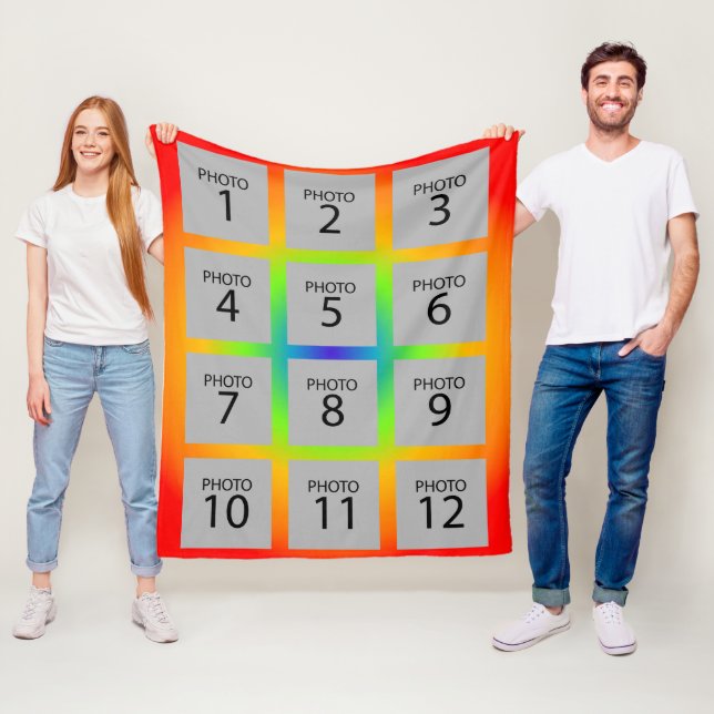 Personalisiert 12 Fotomaterial Fleecedecke (Beispiel)