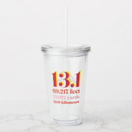 Personalisiert 13.1 Marathon Laufferngrün Acryltrinkbecher